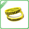 Le bracelet adapté aux besoins du client de silicone de bracelet a imprimé le bracelet de silicone de logo